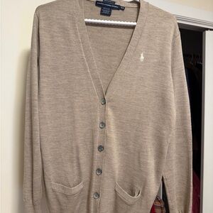Ralph Lauren Men's Beige Cardigan Sweater